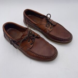 Allen Edmonds Eastport Boat‎ Shoes Men's 9 B Brown Leather Moc Toe Casual USA